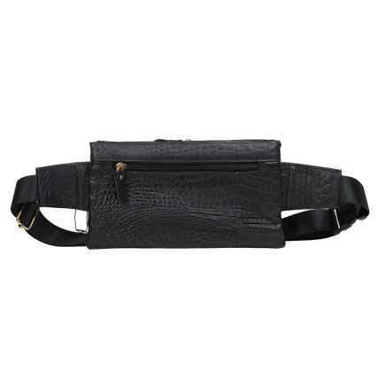 Мужская поясная кожаная сумка Buffalo Bags черная M9080A – Фото 3