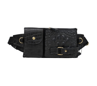 Мужская поясная кожаная сумка Buffalo Bags черная M9080A