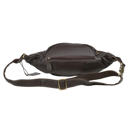 Мужская поясная кожаная сумка Buffalo Bags коричневая M8336C – Фото 4