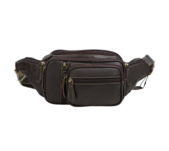 Мужская поясная кожаная сумка Buffalo Bags коричневая M8336C