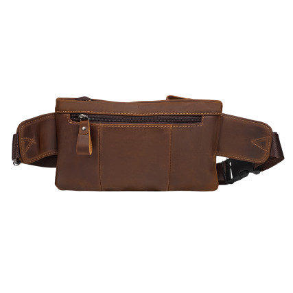 Мужская поясная кожаная сумка Buffalo Bags коричневая M8953R – Фото 4
