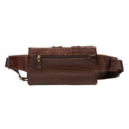 Мужская поясная кожаная сумка Buffalo Bags коричневая M9080C – Фото 4