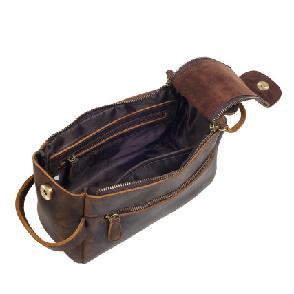 Несессер кожаный Buffalo Bags коричневый M7557C – Фото 6