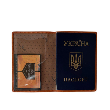 Обложка кожаная для паспорта TONY PEROTTI оранжевая Contatto 2241 arancio – Фото 5