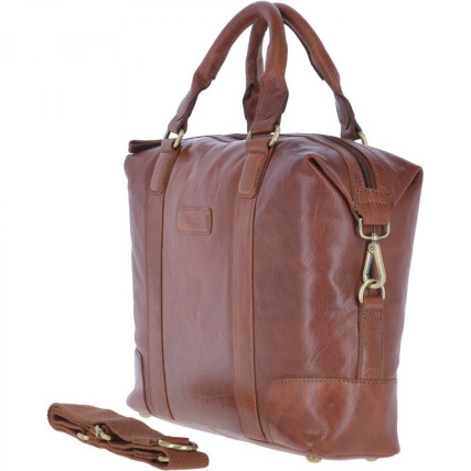 Мужской кожаный рыжий портфель Ashwood G34 – Фото 2