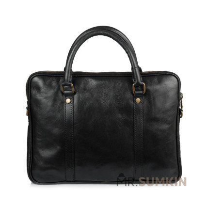 Мужской кожаный портфель Virginia Conti (Италия) черный VCM0502black – Фото 3