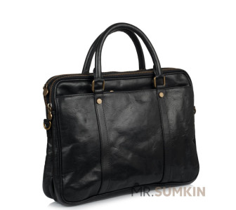 Мужской кожаный портфель Virginia Conti (Италия) черный VCM0502black