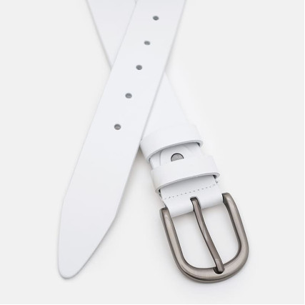 Кожаный пояс Borsa Leather белый 110v1genw112-white
