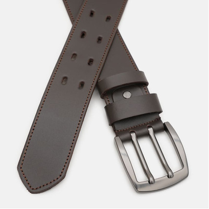 Кожаный ремень Borsa Leather коричневый 125v1fx116-brown – Фото 2