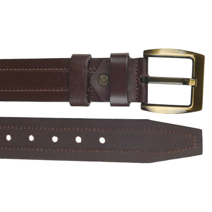 Кожаный ремень Y.S.K коричневый 5-728-2 – Фото 2