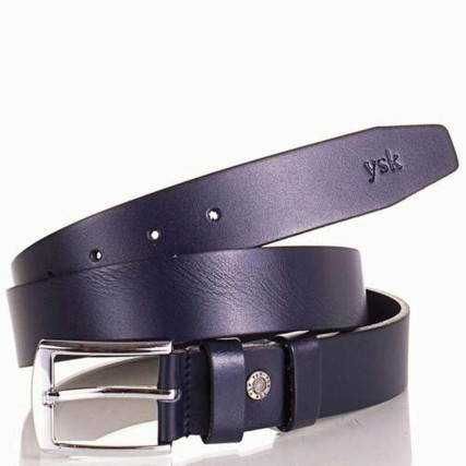Кожаный ремень Y.S.K синий 4-2007-9 – Фото 1