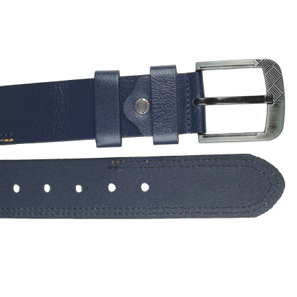 Кожаный ремень Y.S.K синий 5-905-9