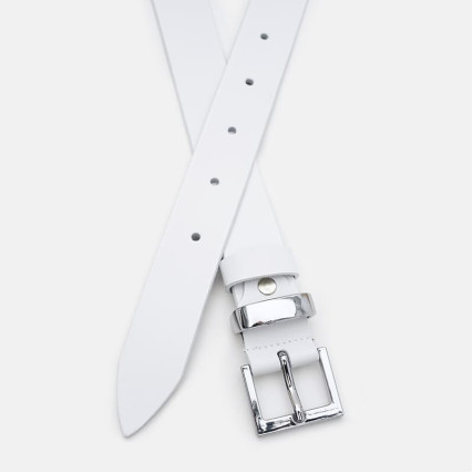 Женский кожаный пояс Borsa Leather белый 110x1genw129-white
