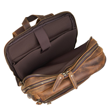 Кожаный рюкзак Buffalo Bags коричневый M1430C – Фото 8