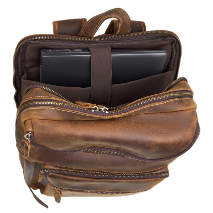Кожаный рюкзак Buffalo Bags коричневый M1430C – Фото 9
