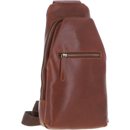 Рюкзак кожаный через плечо Ashwood коричневый