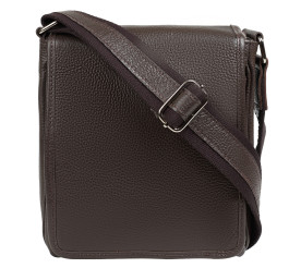 Кожаная мужская сумка Virginia Conti коричневая VCm01305brown
