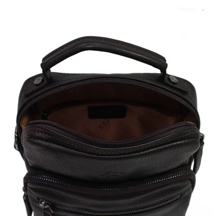 Кожаная мужская сумка через плечо Katana коричневая k89616-2 – Фото 4
