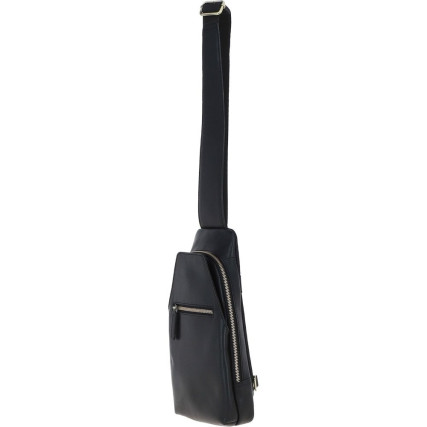 Кожаная мужская сумка-слинг Ashwood черный K43 BLACK – Фото 2