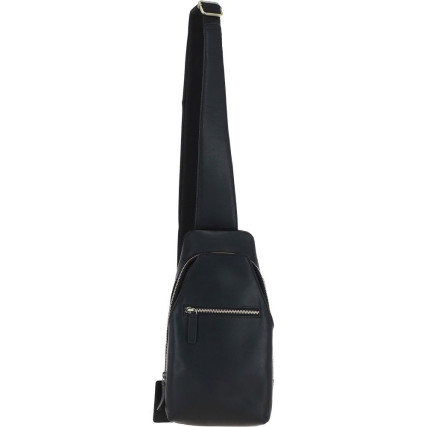 Кожаная мужская сумка-слинг Ashwood черный K43 BLACK – Фото 1
