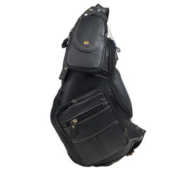 Кожаная мужская сумка-слинг Buffalo Bags черная M8260A