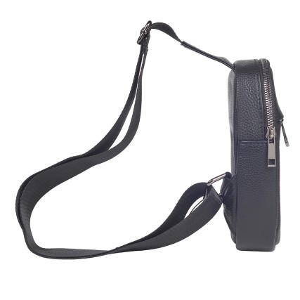 Кожаная мужская сумка-слинг Buffalo Bags черная M9163A – Фото 3