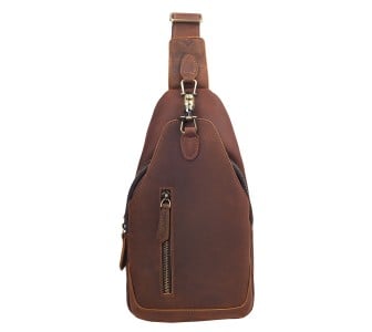 Кожаная мужская сумка-слинг Buffalo Bags коричневая M13617C Кожаная мужская сумка-слинг Buffalo Bags коричневая M13617C