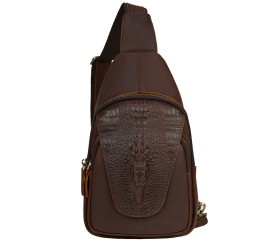 Кожаная мужская сумка-слинг Buffalo Bags коричневая M8082C