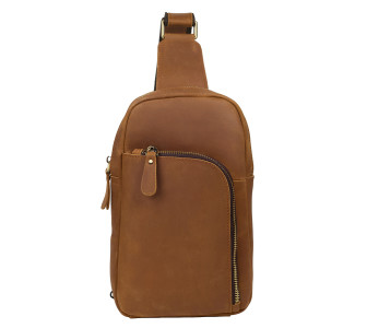 Кожаная мужская сумка-слинг Buffalo Bags коричневая M9246C