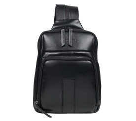 Кожаная мужская сумка-слинг Tony Bellucci черная 5294-101