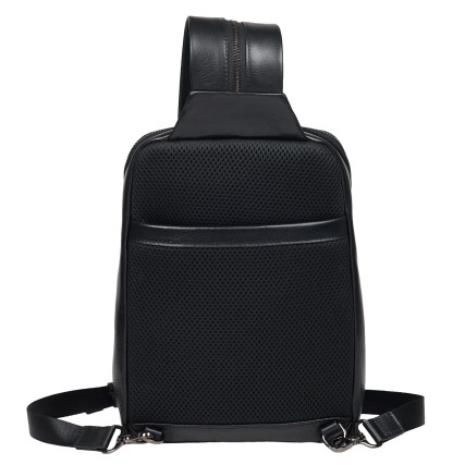 Кожаная мужская сумка-слинг Tony Bellucci черная 5294-101 – Фото 4