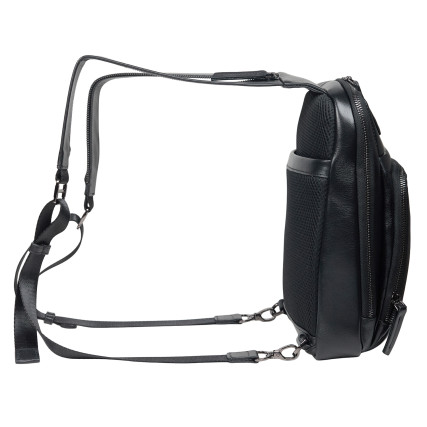 Кожаная мужская сумка-слинг Tony Bellucci черная 5294-101 – Фото 5