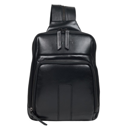 Кожаная мужская сумка-слинг Tony Bellucci черная 5294-101 – Фото 1