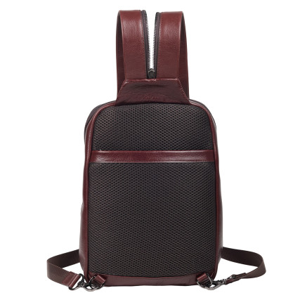 Кожаная мужская сумка-слинг Tony Bellucci коричневая 5294-44 – Фото 4