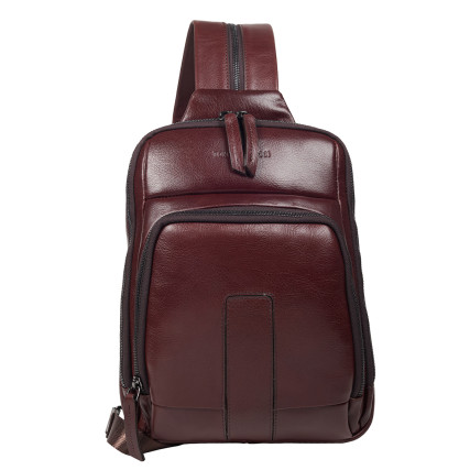 Кожаная мужская сумка-слинг Tony Bellucci коричневая 5294-44 – Фото 1