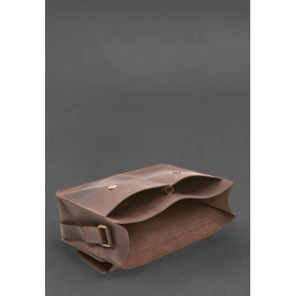 Кожаная сумка-портфель Classic коричневый BN-BAG-55-o – Фото 7