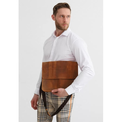 Кожаная сумка-портфель Classic светло-коричневый BN-BAG-55-k-kr – Фото 2