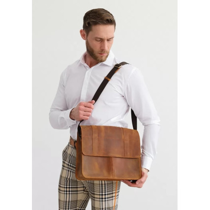 Кожаная сумка-портфель Classic светло-коричневый BN-BAG-55-k-kr – Фото 3