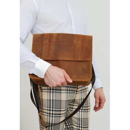 Кожаная сумка-портфель Classic светло-коричневый BN-BAG-55-k-kr – Фото 4