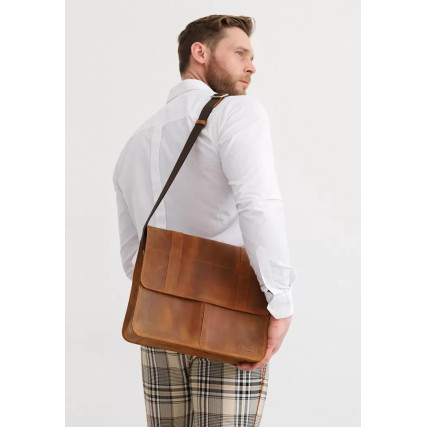 Кожаная сумка-портфель Classic светло-коричневый BN-BAG-55-k-kr – Фото 6