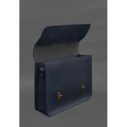 Кожаная сумка-портфель Porte синий BN-BAG-58-navy-blue – Фото 3