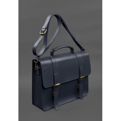 Кожаная сумка-портфель Porte синий BN-BAG-58-navy-blue – Фото 7