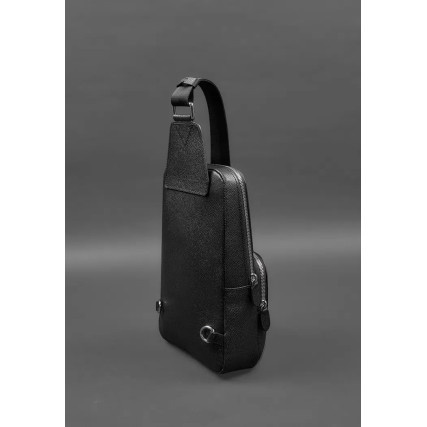 Кожаный рюкзак (сумка-слинг)  Saffiano черный BN-BAG-49-bw – Фото 3