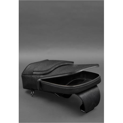 Кожаный рюкзак (сумка-слинг)  Saffiano черный BN-BAG-49-bw – Фото 6