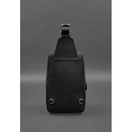 Кожаный рюкзак (сумка-слинг)  Saffiano черный BN-BAG-49-bw – Фото 2