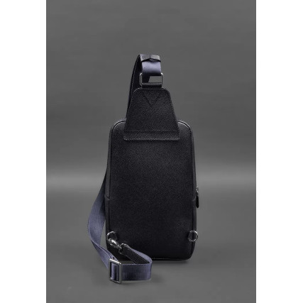 Кожаный рюкзак (сумка-слинг)  Saffiano синий BN-BAG-49-navy-blue – Фото 5