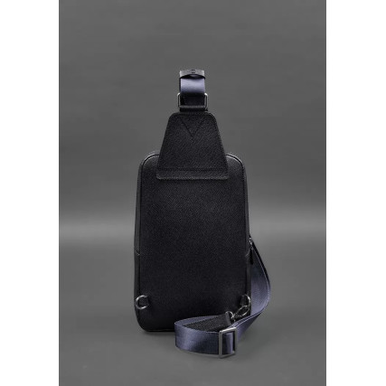 Кожаный рюкзак (сумка-слинг)  Saffiano синий BN-BAG-49-navy-blue – Фото 6