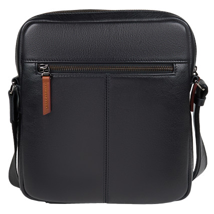 Мужская кожаная сумка BOND черная 1126-101 – Фото 4