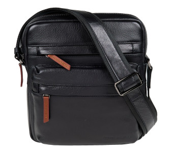 Мужская кожаная сумка BOND черная 1126-101