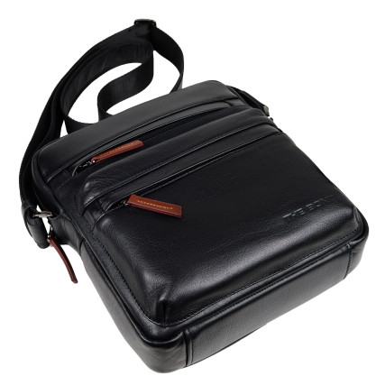 Мужская кожаная сумка BOND черная 1126-101 – Фото 5